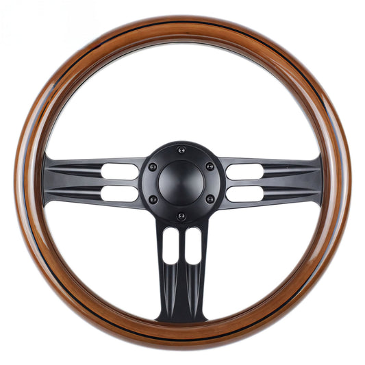 14" Wood Steering Wheel - Punk Wheels