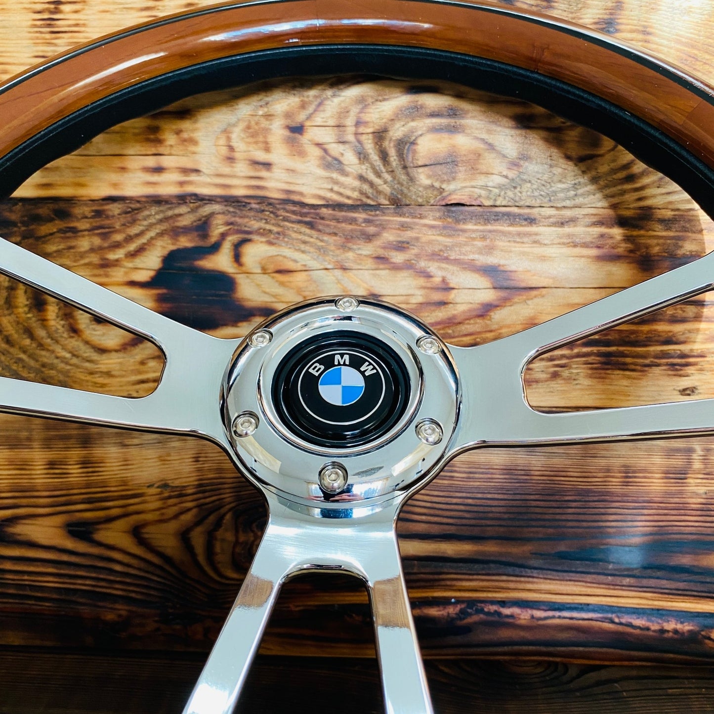 14" Wood Steering Wheel For Classic BMW - Punk Wheels