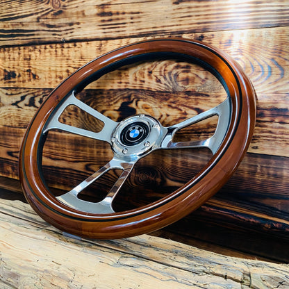 14" Wood Steering Wheel For Classic BMW - Punk Wheels