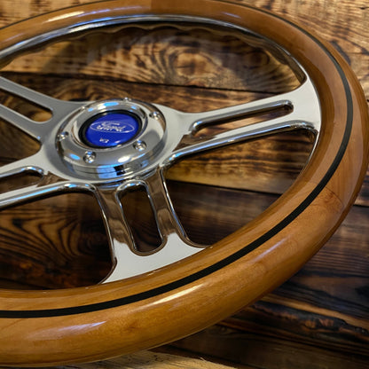 14" Wood Steering Wheel for Ford Classic Style - Punk Wheels