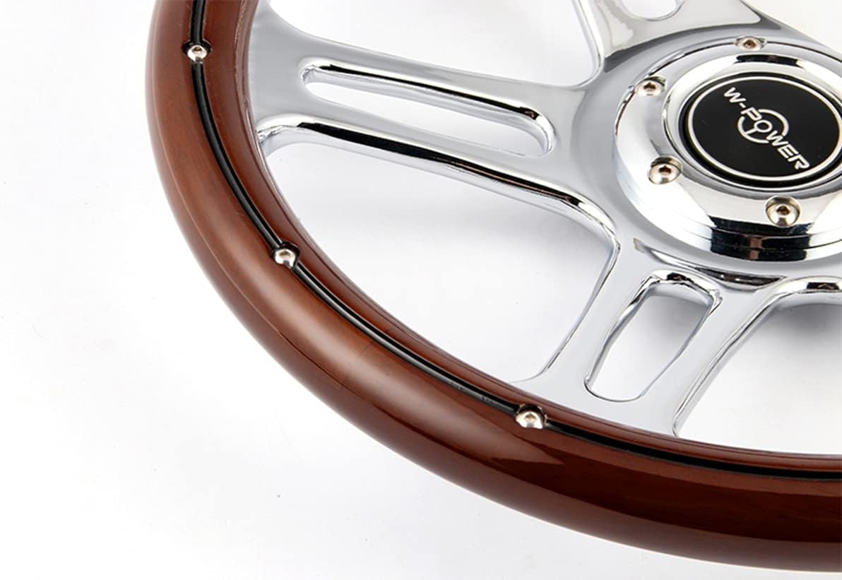 14" Wood Steering Wheel With Rivets - Punk Wheels