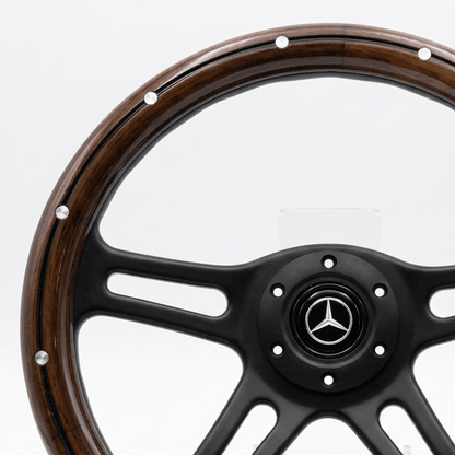 14" Wood Steering Wheel With Rivets For Mercedes-Benz - Punk Wheels