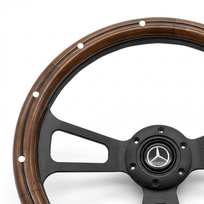 14" Wood Steering Wheel With Rivets For Mercedes - Benz - Punk Wheels