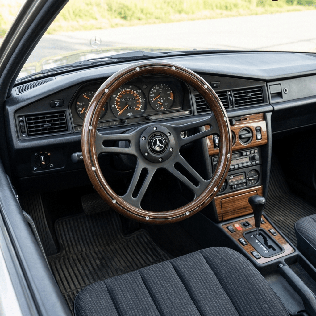 14" Wood Steering Wheel With Rivets For Mercedes-Benz - Punk Wheels