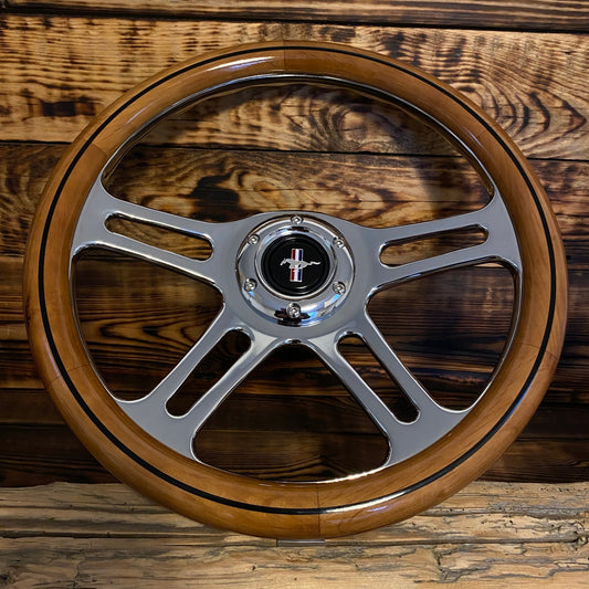 14" Wooden Steering Wheel for Mustang - Punk Wheels