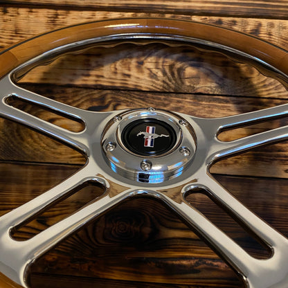 14" Wooden Steering Wheel for Mustang - Punk Wheels