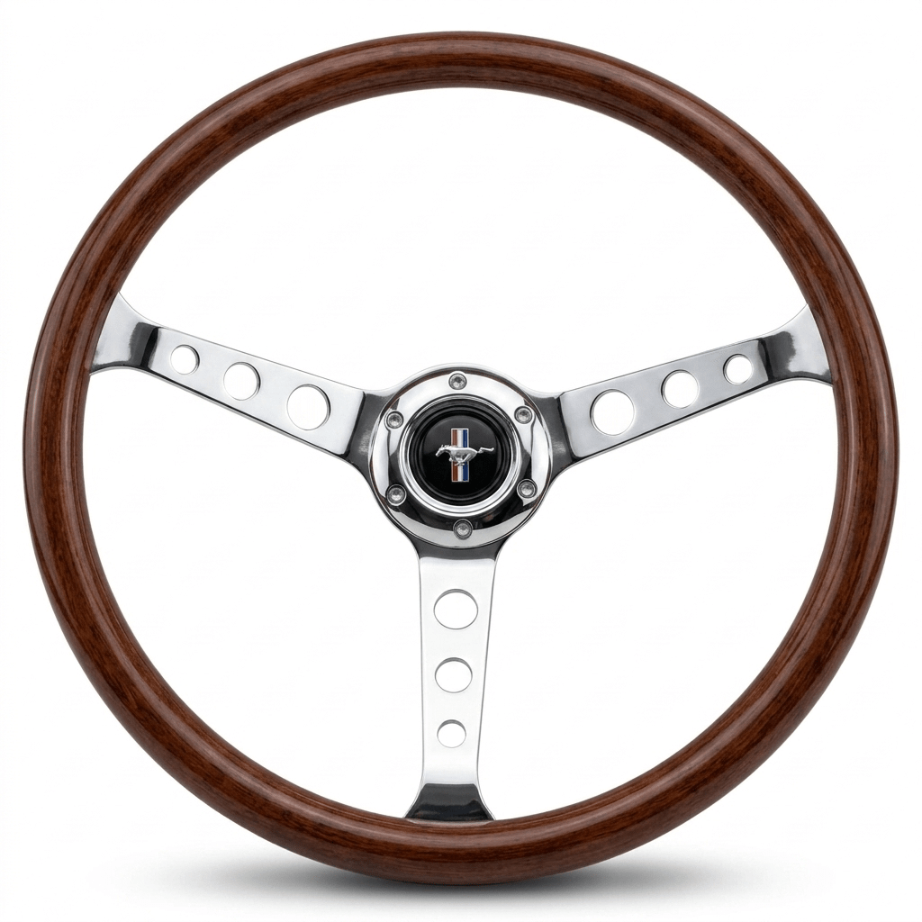 15" ABS Wood Steering Wheel For Ford Mustang - Punk Wheels