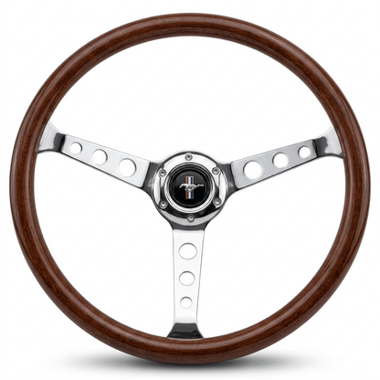 15" ABS Wood Steering Wheel For Ford Mustang - Punk Wheels