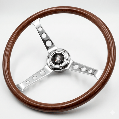 15" ABS Wood Steering Wheel For Ford Mustang - Punk Wheels