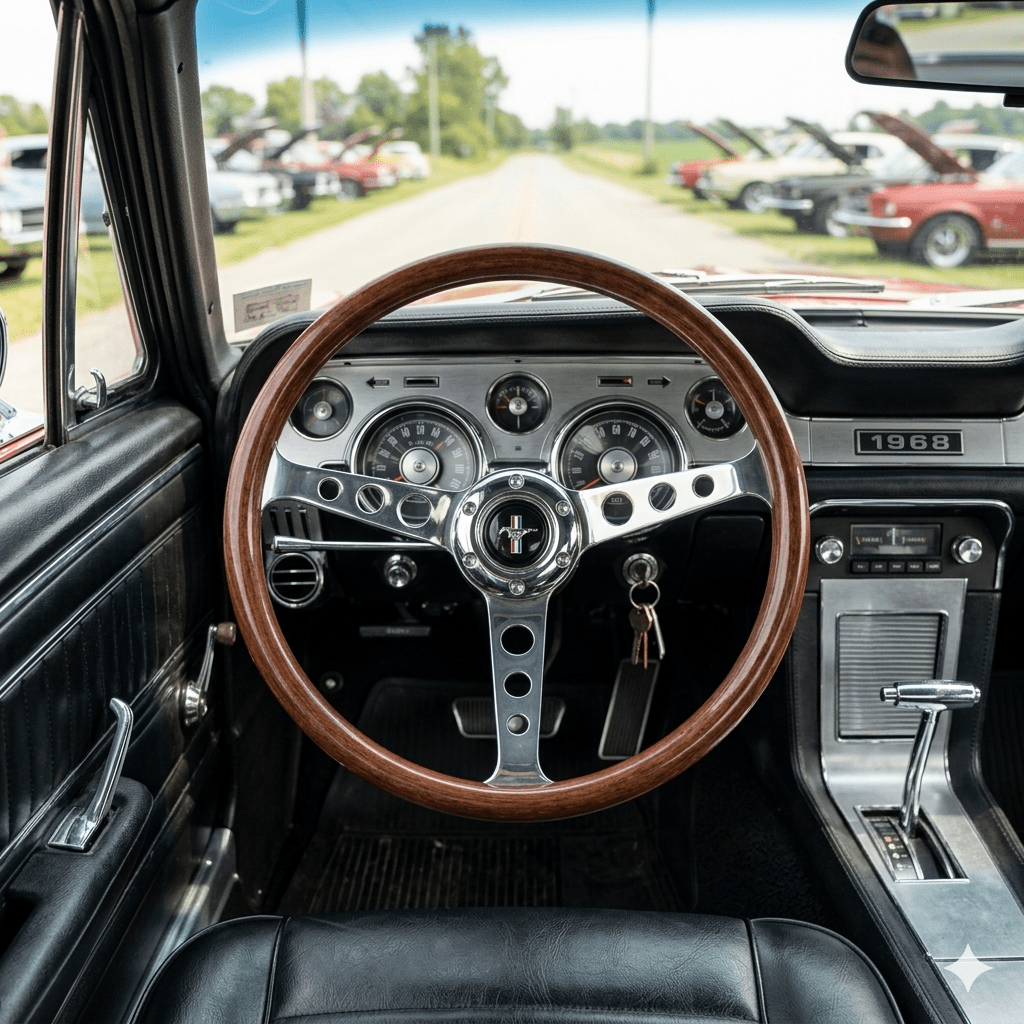 15" ABS Wood Steering Wheel For Ford Mustang - Punk Wheels