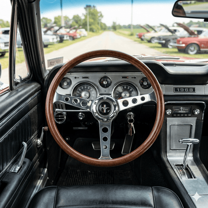 15" ABS Wood Steering Wheel For Ford Mustang - Punk Wheels