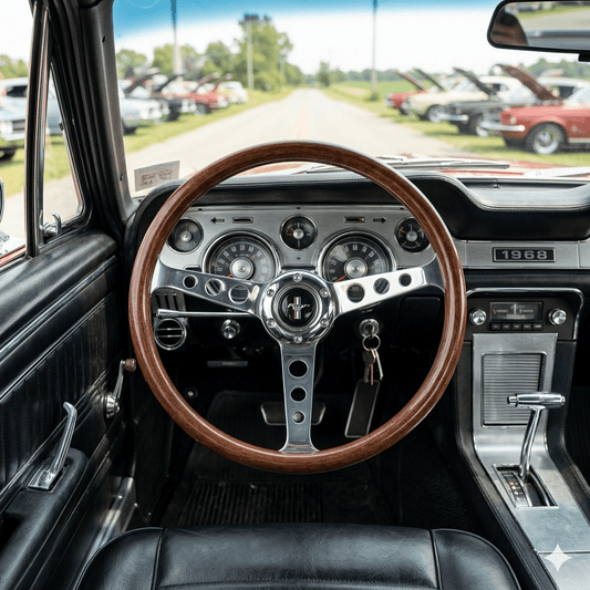 15" ABS Wood Steering Wheel For Ford Mustang - Punk Wheels
