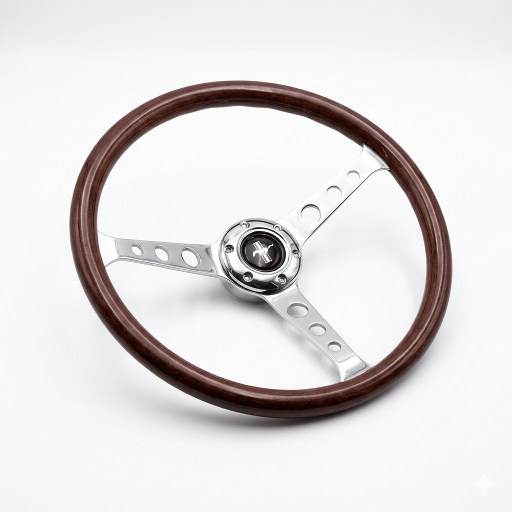 15" ABS Wood Steering Wheel For Ford Mustang - Punk Wheels