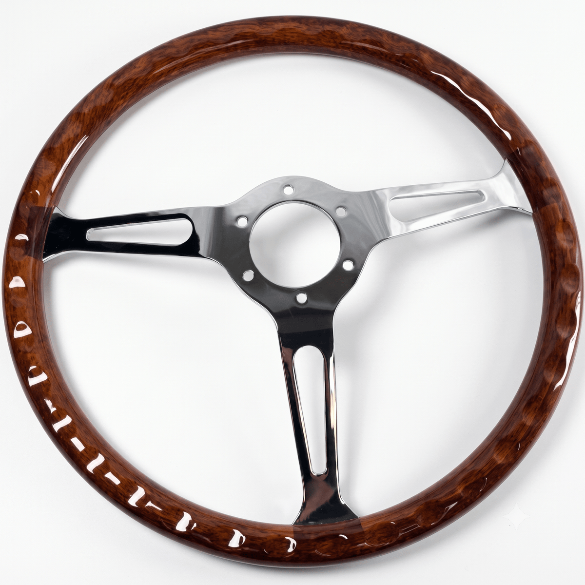 15" Classic Wood Steering Wheel For Ford Mustang - Punk Wheels