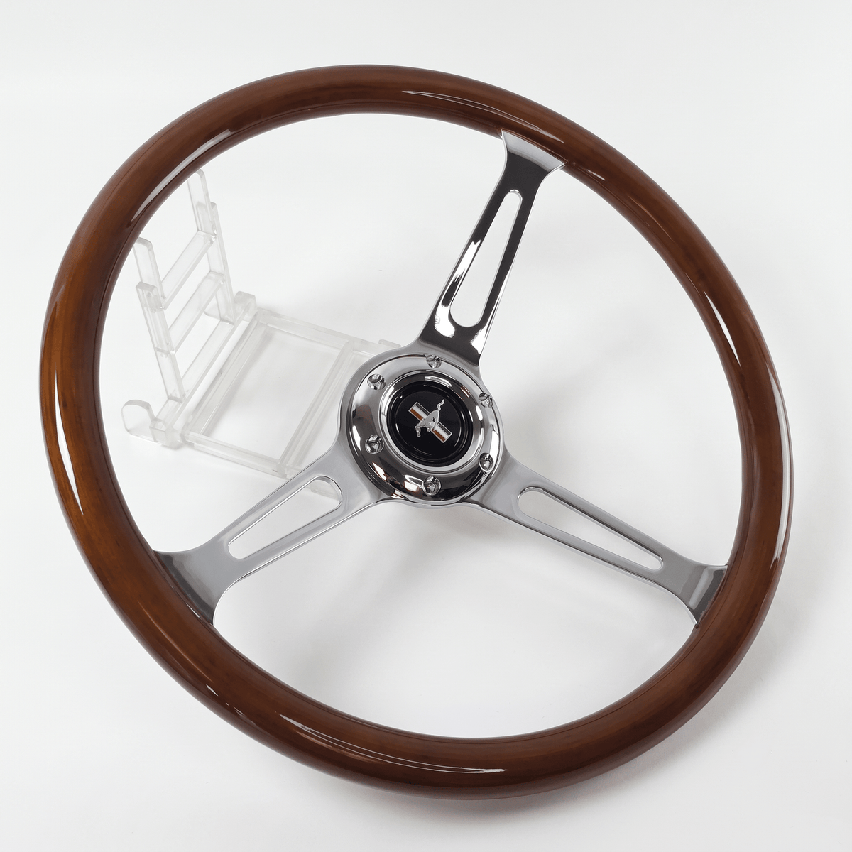 15" Classic Wood Steering Wheel For Ford Mustang - Punk Wheels