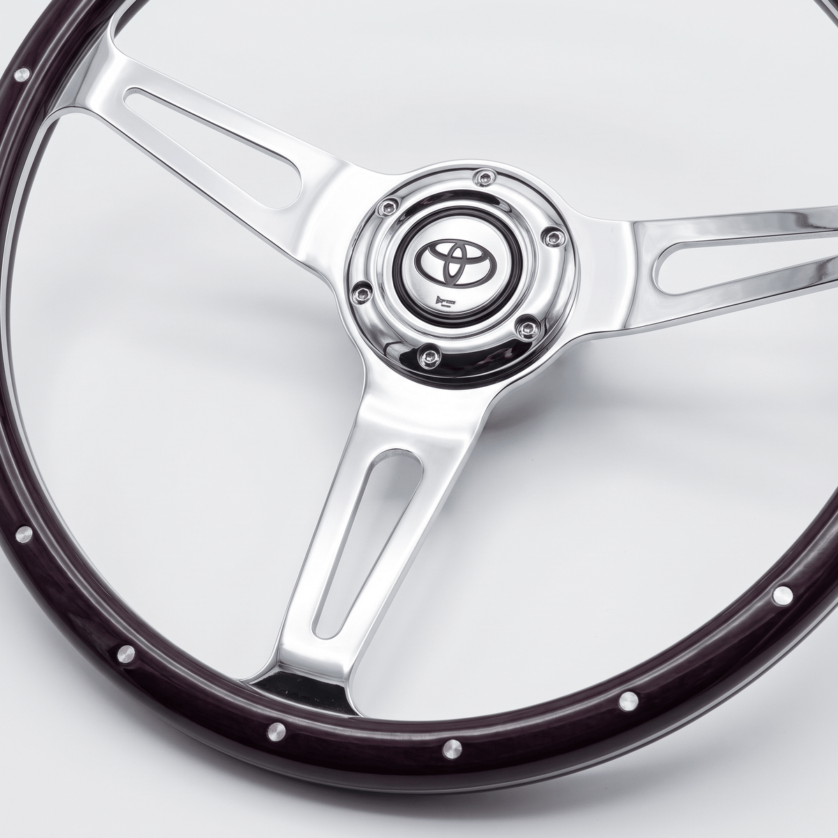 15" Classic Wood Steering Wheel For Toyota - Punk Wheels