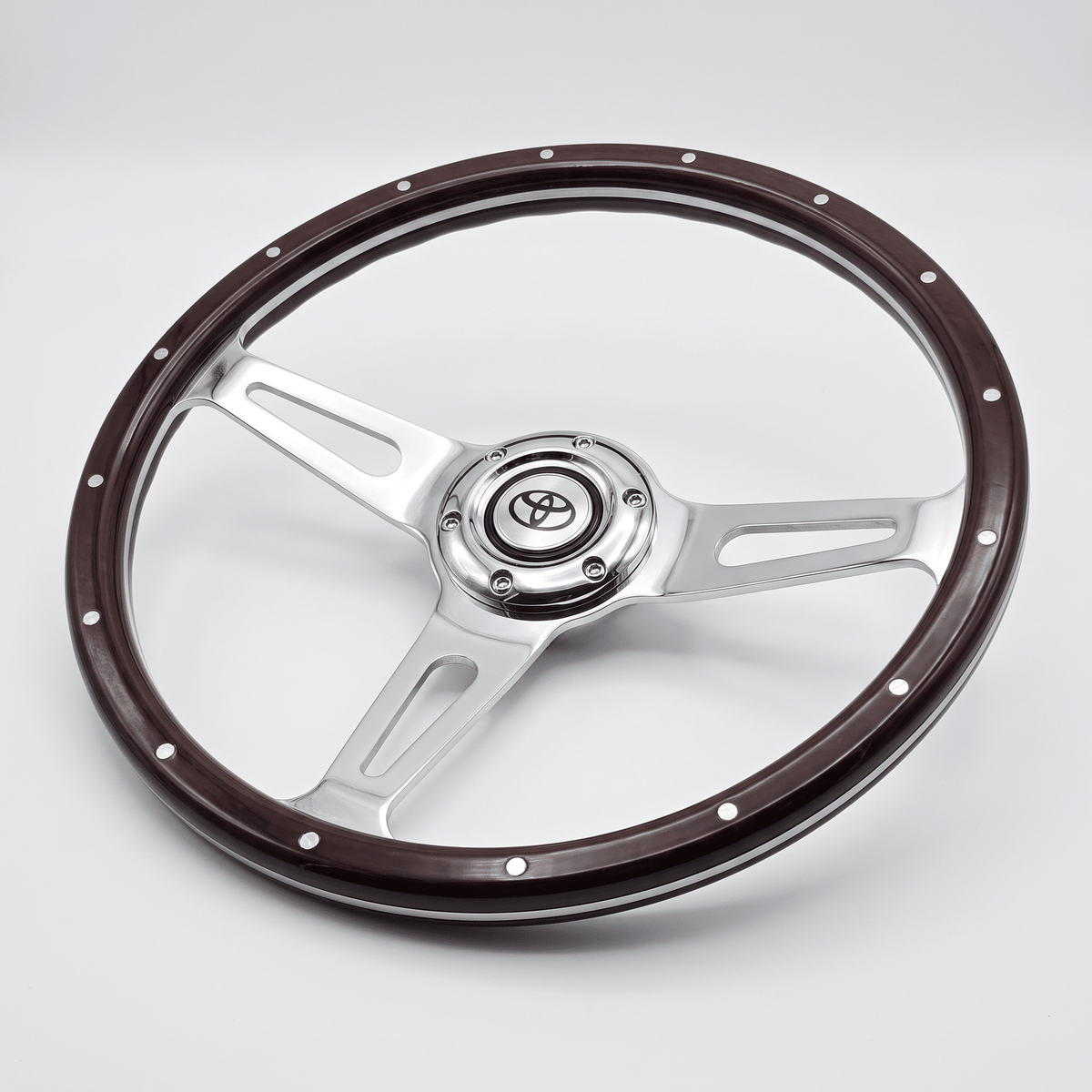 15" Classic Wood Steering Wheel For Toyota - Punk Wheels
