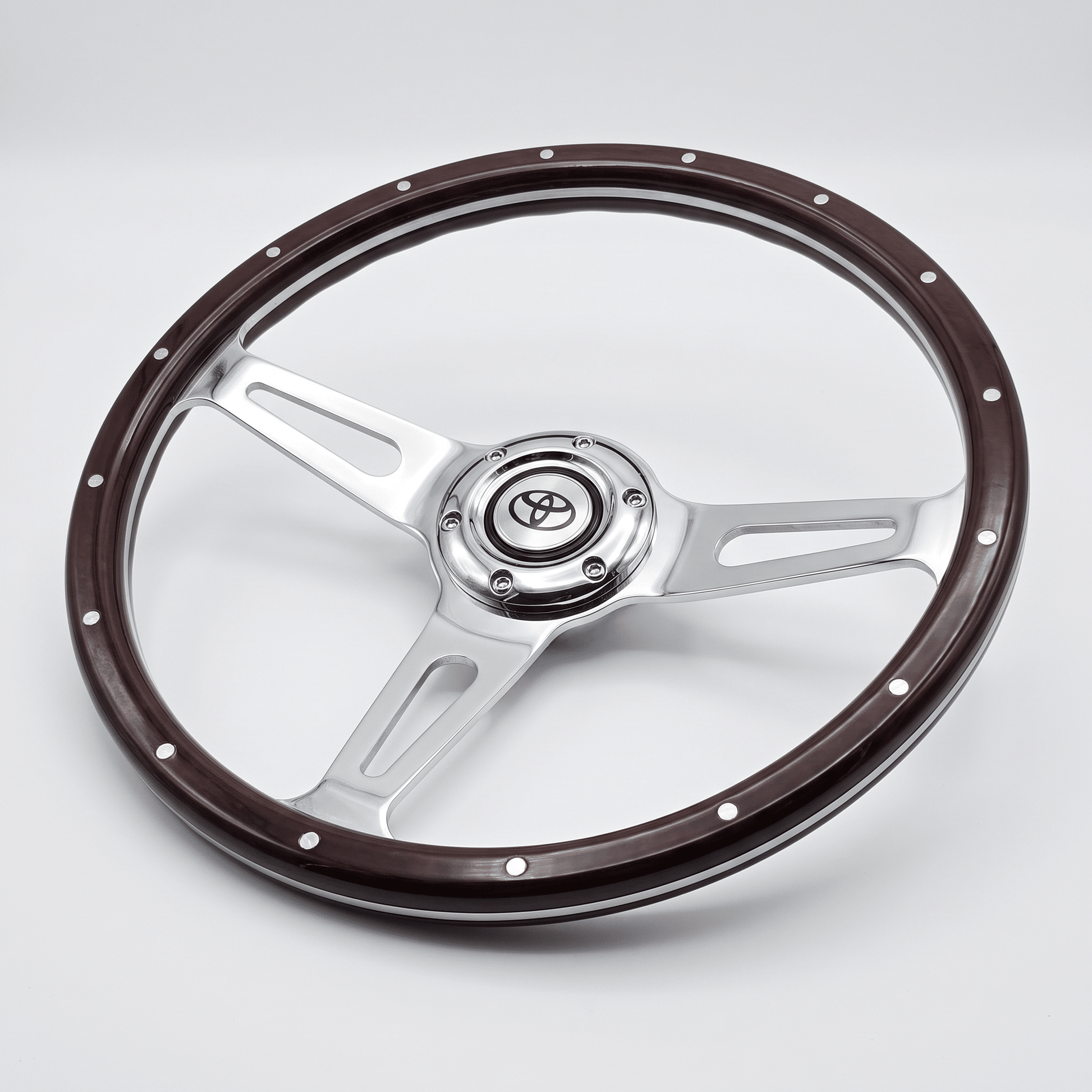 15" Classic Wood Steering Wheel For Toyota - Punk Wheels