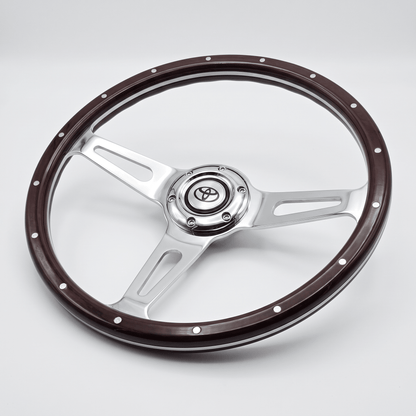 15" Classic Wood Steering Wheel For Toyota - Punk Wheels