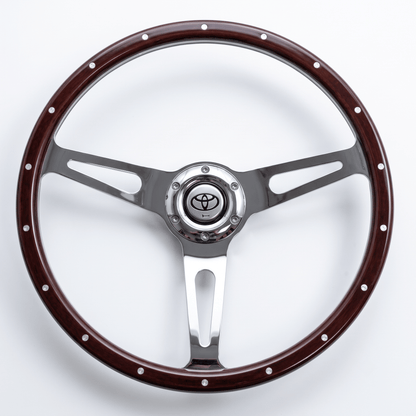 15" Classic Wood Steering Wheel For Toyota - Punk Wheels