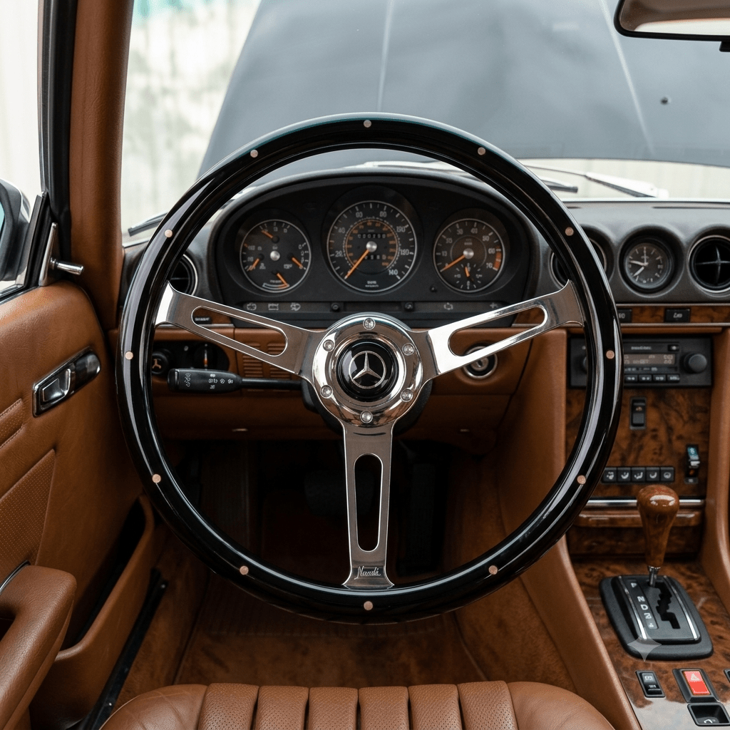 15" Real Wood Black Steering Wheel For Mercedes-Benz - Punk Wheels