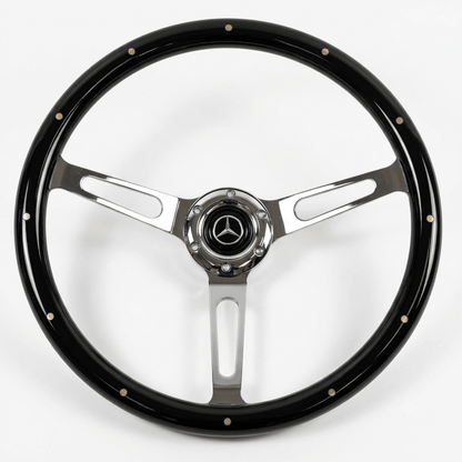 15" Real Wood Black Steering Wheel For Mercedes-Benz - Punk Wheels