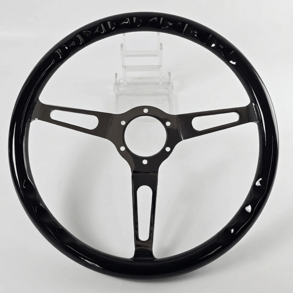 15" Real Wood Black Steering Wheel For Mercedes-Benz - Punk Wheels
