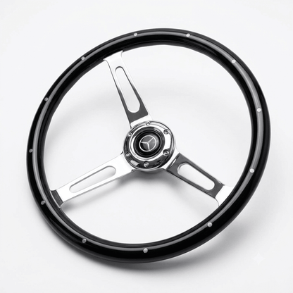 15" Real Wood Black Steering Wheel For Mercedes-Benz - Punk Wheels