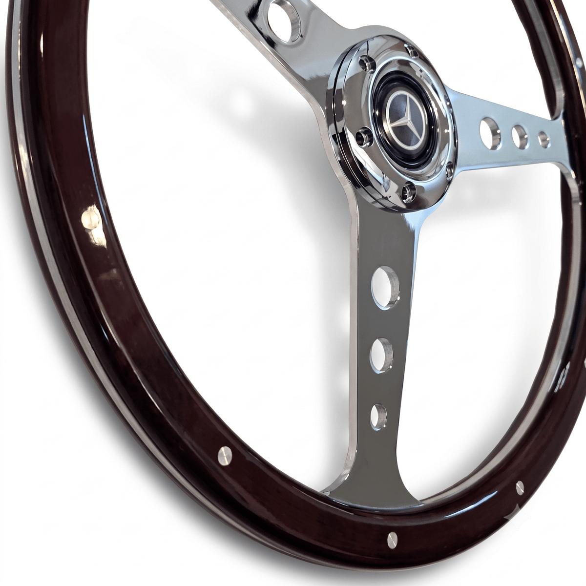 15" Real Wood Steering Wheel For Mercedes-Benz - Punk Wheels