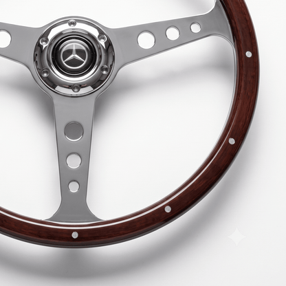 15" Real Wood Steering Wheel For Mercedes-Benz - Punk Wheels