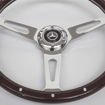 15" Wood Steering Wheel For Mercedes-Benz - Punk Wheels