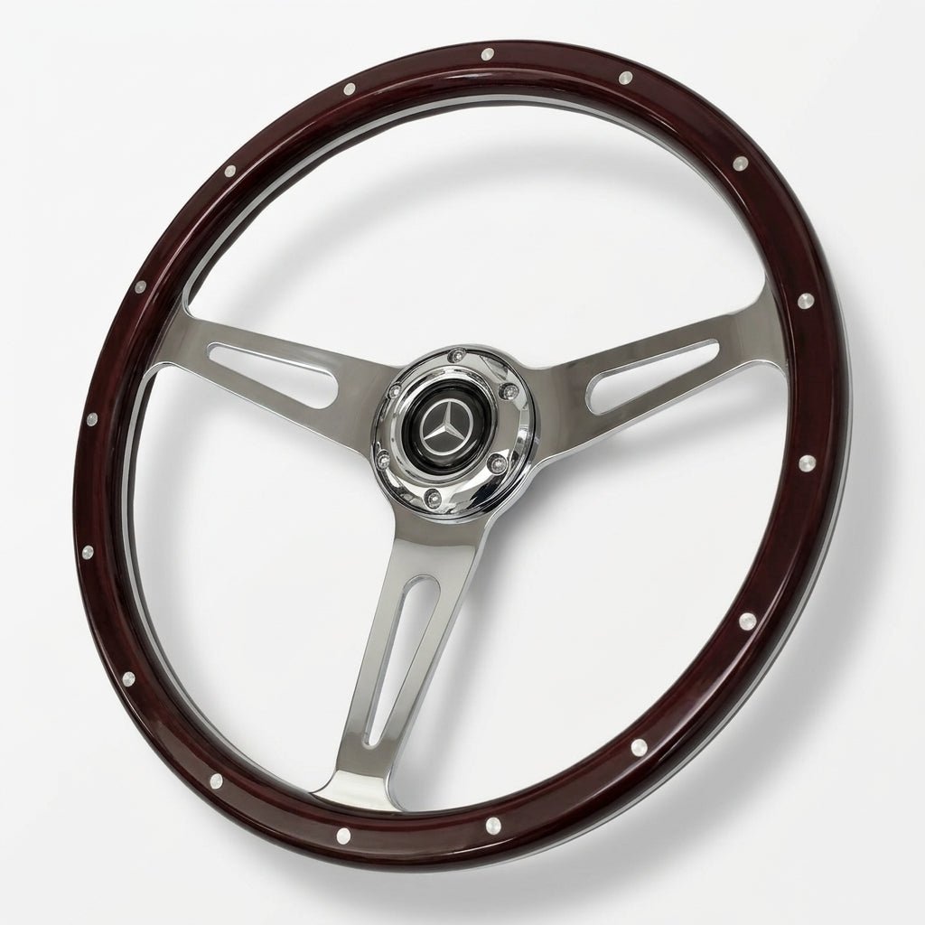 15" Wood Steering Wheel For Mercedes-Benz - Punk Wheels