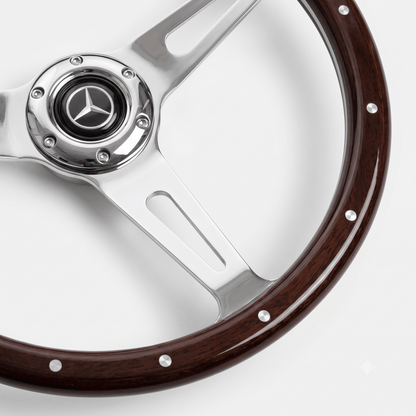 15" Wood Steering Wheel For Mercedes-Benz - Punk Wheels