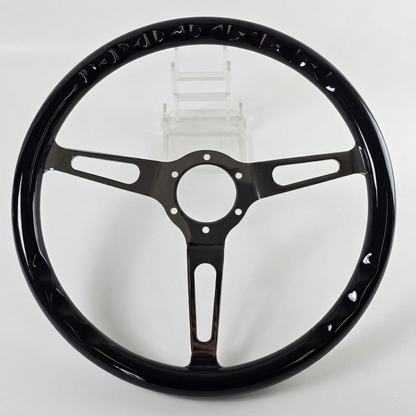 15" Real Wood Black Steering Wheel For Mercedes-Benz