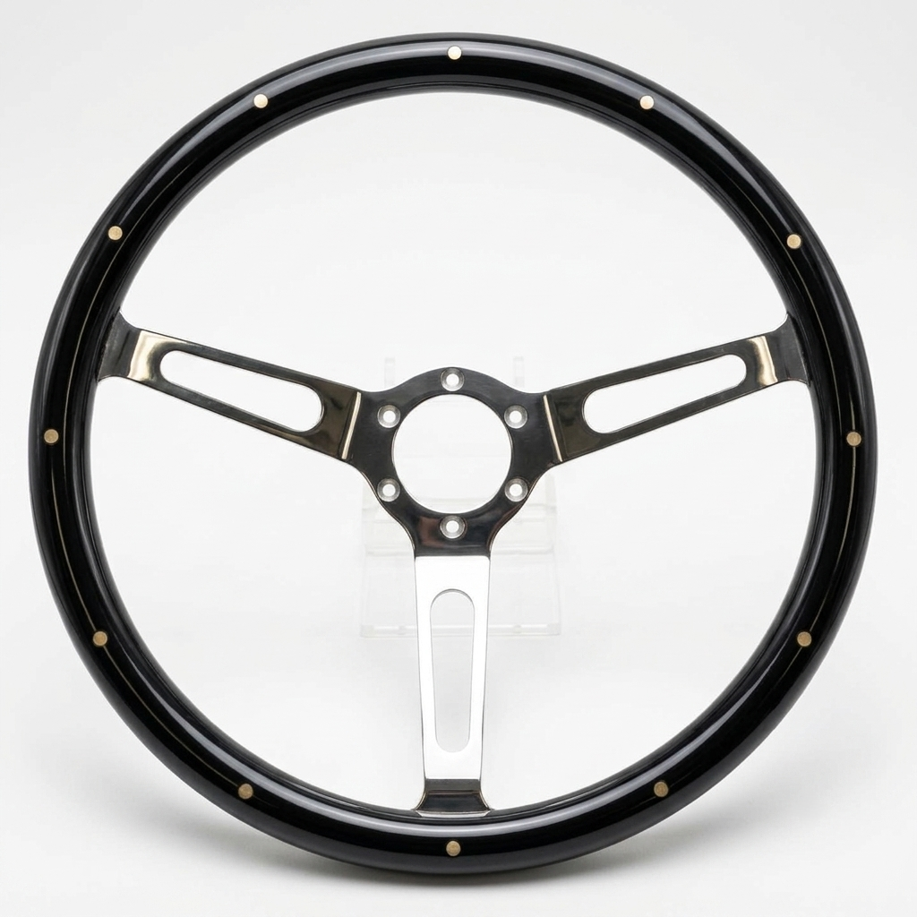 15" Real Wood Black Steering Wheel For Mercedes-Benz
