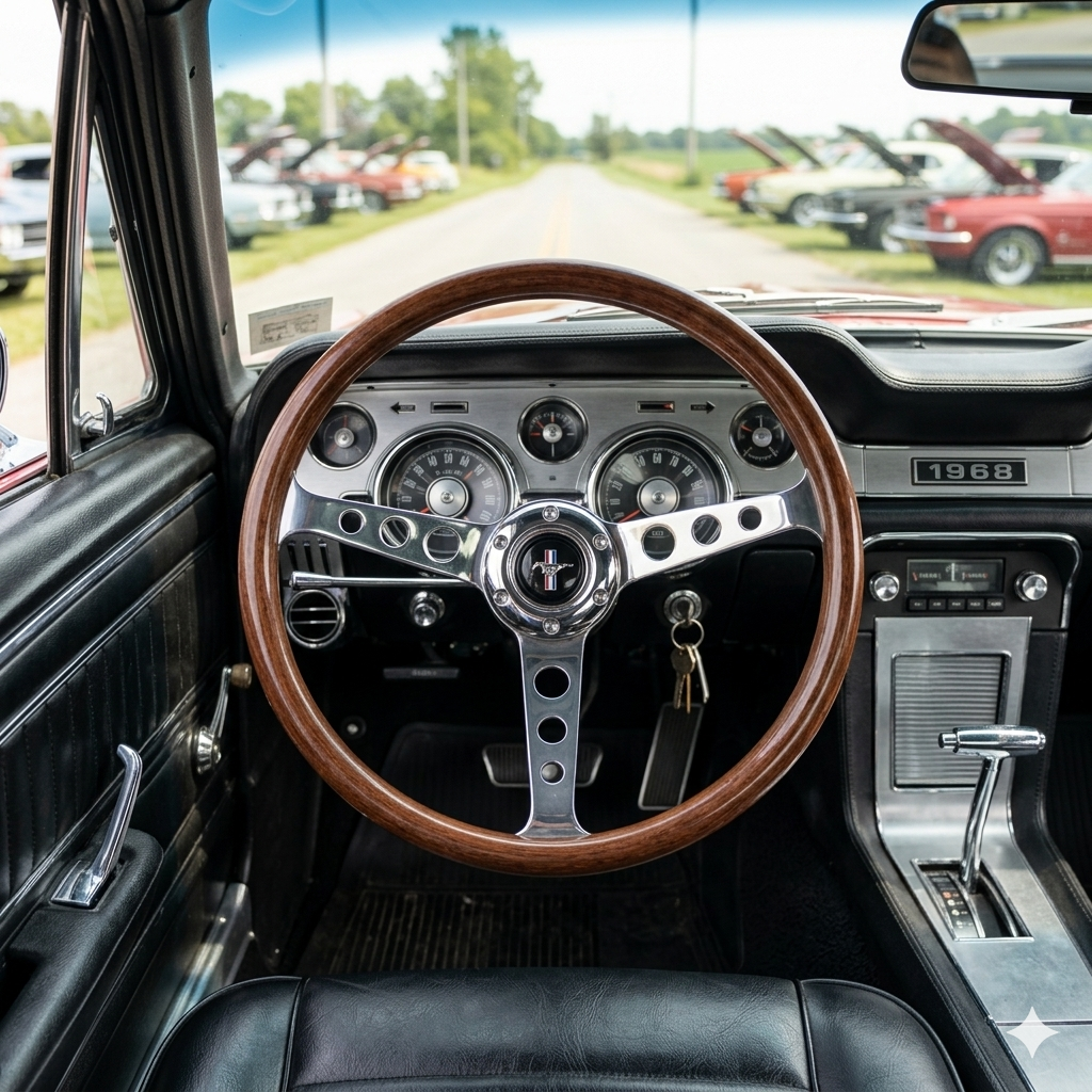 15" ABS Wood Steering Wheel For Ford Mustang