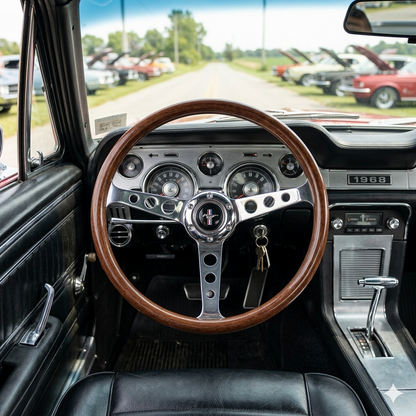 15" ABS Wood Steering Wheel For Ford Mustang