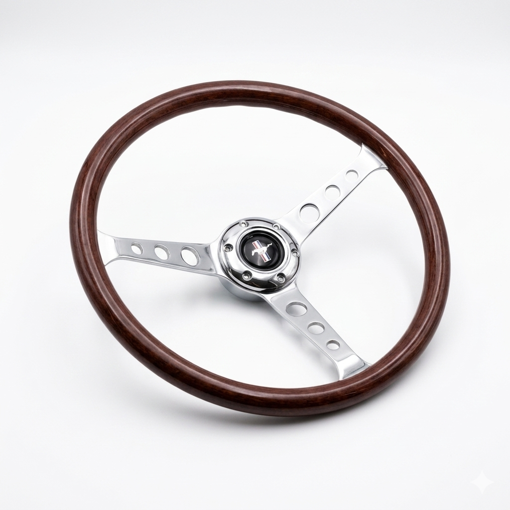 15" ABS Wood Steering Wheel For Ford Mustang