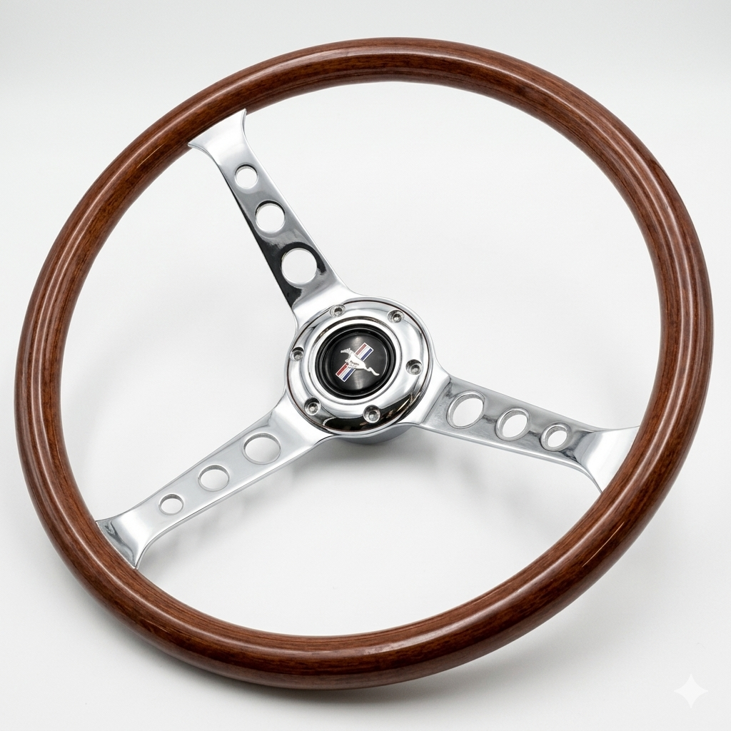 15" ABS Wood Steering Wheel For Ford Mustang