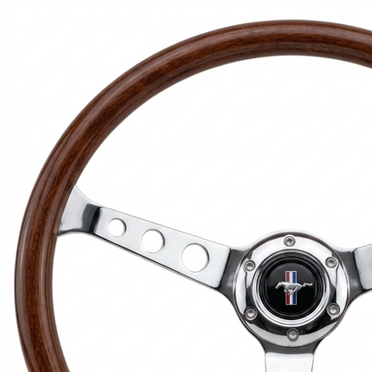 15" ABS Wood Steering Wheel For Ford Mustang