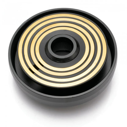 Punk Wheels black and gold metal steering wheel hub adapter for Mercedes-Benz hub adapter top view