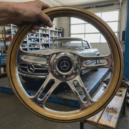 14" Wood Steering Wheel For Mercedes-Benz