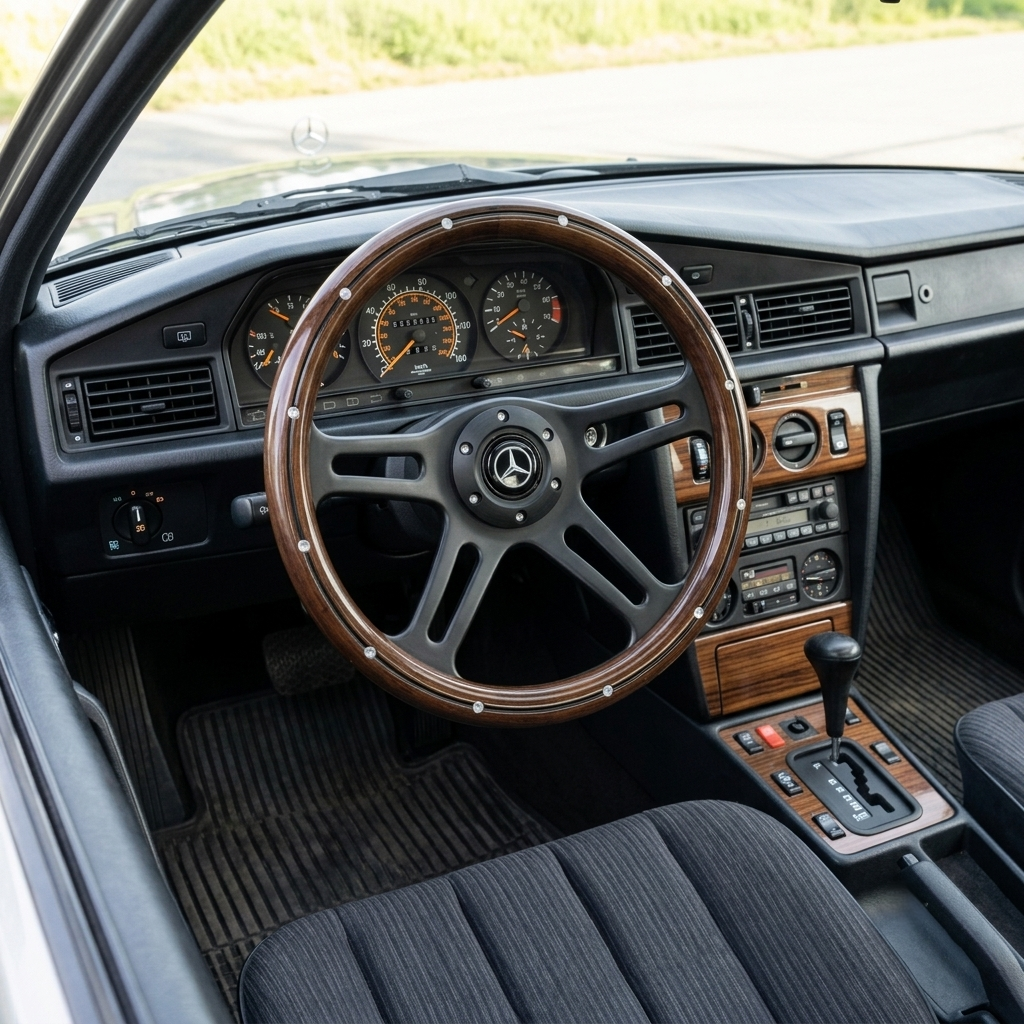 14" Wood Steering Wheel With Rivets For Mercedes-Benz