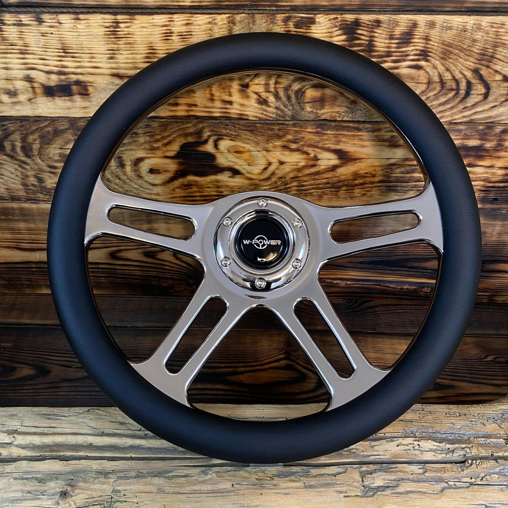 14" Leather Steering Wheel - Punk Wheels