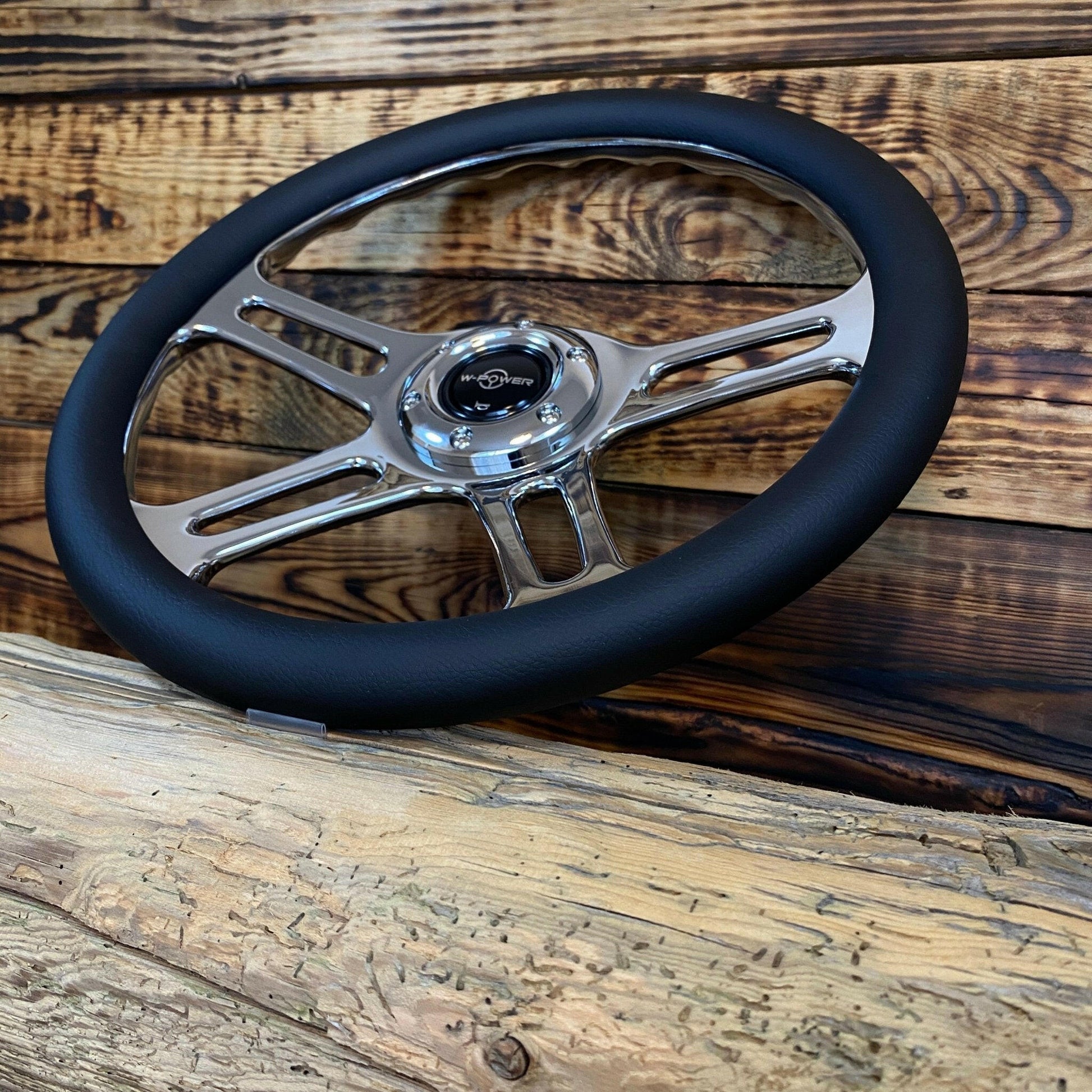 14" Leather Steering Wheel - Punk Wheels