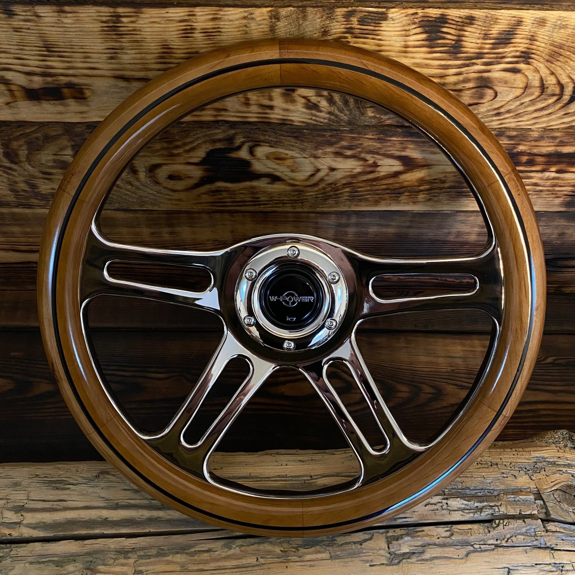 14" Wood Steering Wheel - Punk Wheels