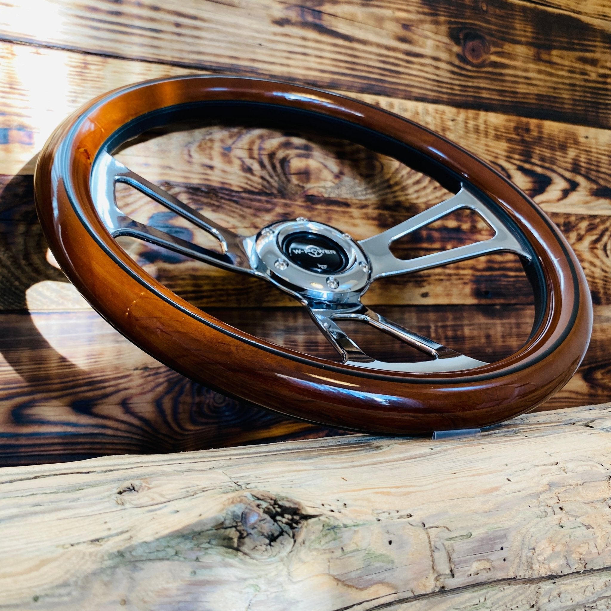 Sterring Wheel Rim Butterfly Steering Wheel 14 Inch 9-Bolt Wooden Steering Wheel ...