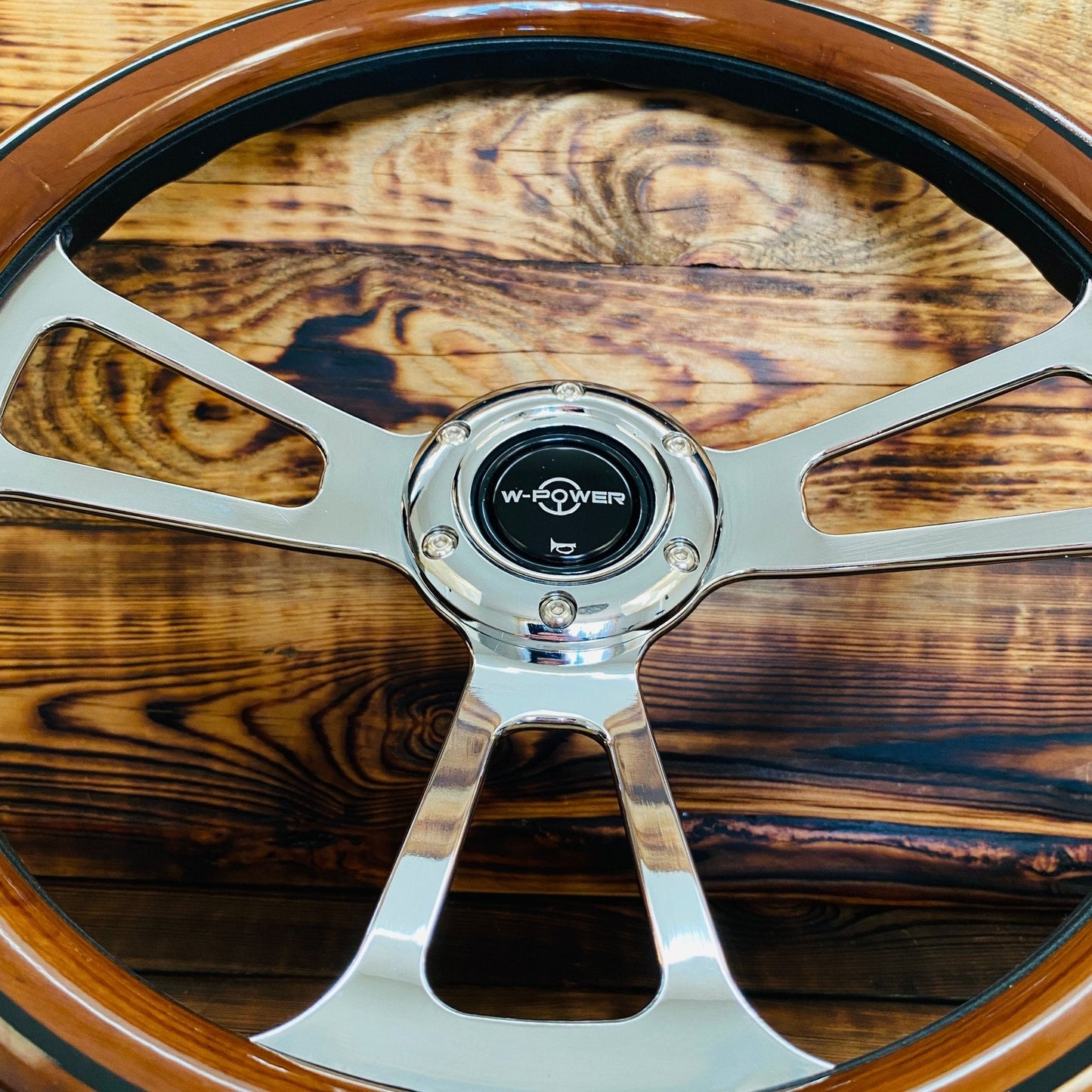 14" Wood Steering Wheel - Punk Wheels