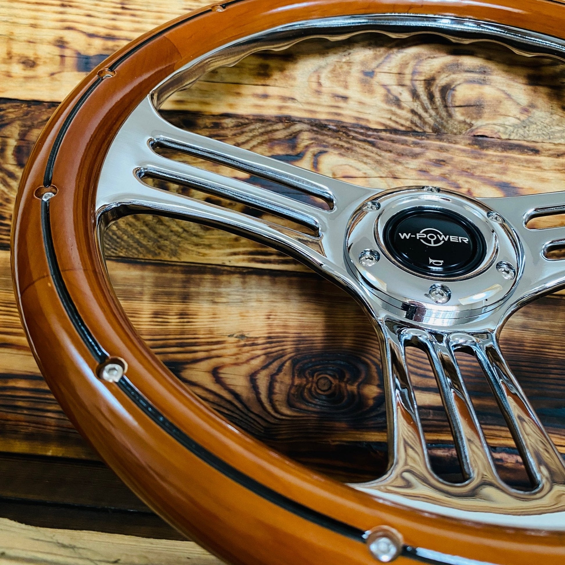 14" Wood Steering Wheel - Punk Wheels