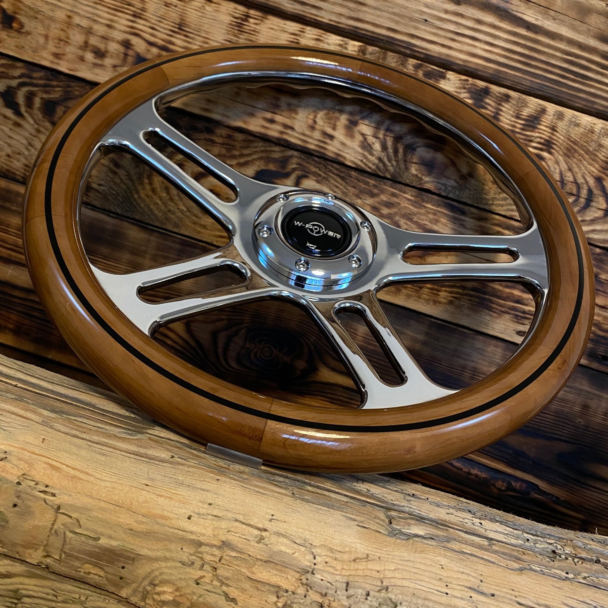 14" Wood Steering Wheel - Punk Wheels